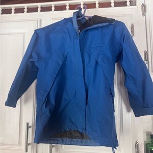 Cabelas spring Kids Blue Hooded wind Rain Jacket size small 6-7